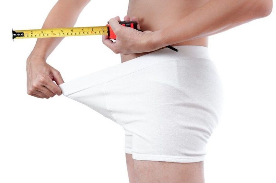 μέτρηση πέους πριν από ασκήσεις μεγέθυνσης